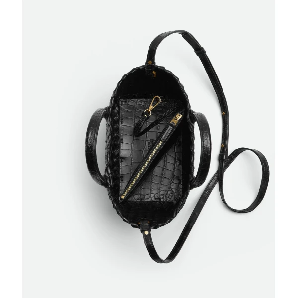 Khaite Women's Mini Cabat in Black - Black Mini Bags - The Lotus Tote Bag - Shop at Luxury Shoes 