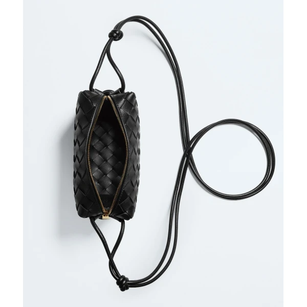 Khaite Women's Mini Loop Camera Bag in Black - Black Mini Bags - The Lotus Tote Bag - Shop at Luxury Shoes 