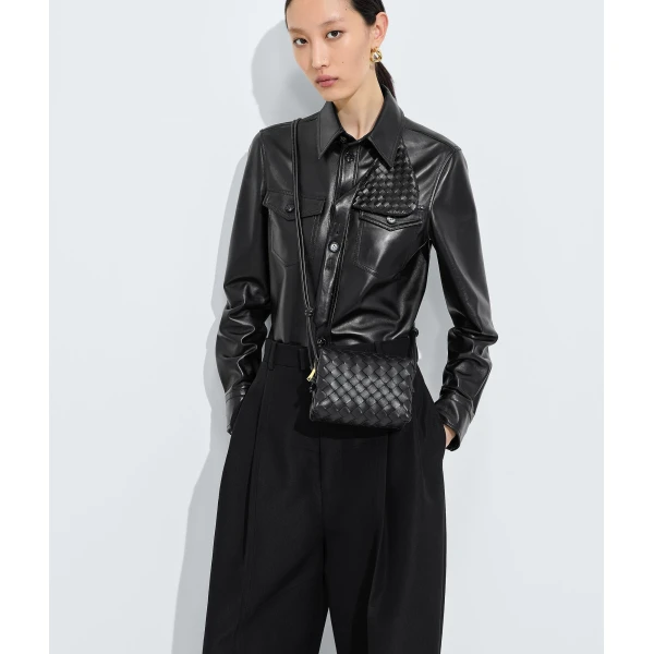 Khaite Women's Mini Loop Camera Bag in Black - Black Mini Bags - The Lotus Tote Bag - Shop at Luxury Shoes 
