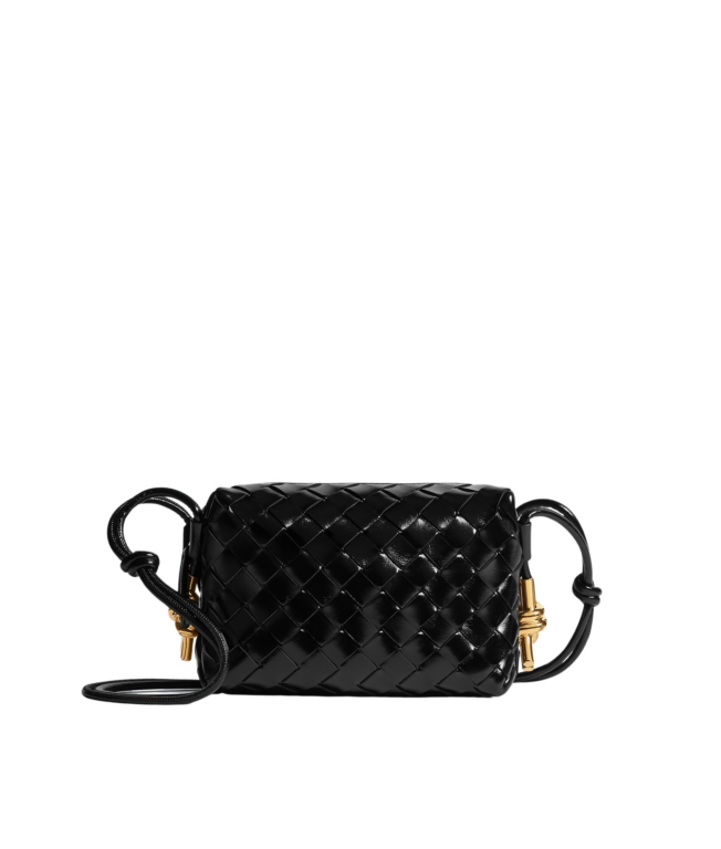 Khaite Women's Mini Loop Metal Knots in Black - Black Mini Bags - The Lotus Tote Bag - Shop at Luxury Shoes 