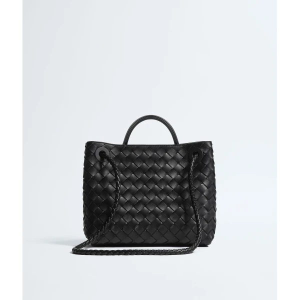 Khaite Women's Small Andiamo in Black - Black Totes & Top-Handle Bags - The Lotus Tote Bag - Shop at Luxury Shoes 