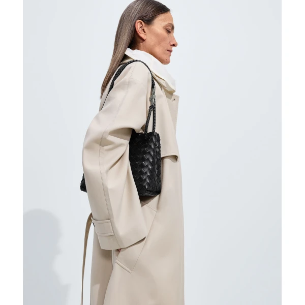 Khaite Women's Small Andiamo in Black - Black Totes & Top-Handle Bags - The Lotus Tote Bag - Shop at Luxury Shoes 