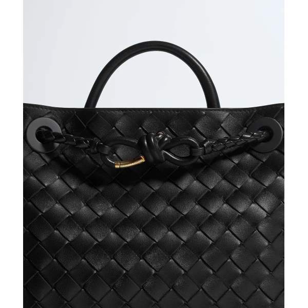 Khaite Women's Small Andiamo in Black - Black Totes & Top-Handle Bags - The Lotus Tote Bag - Shop at Luxury Shoes 