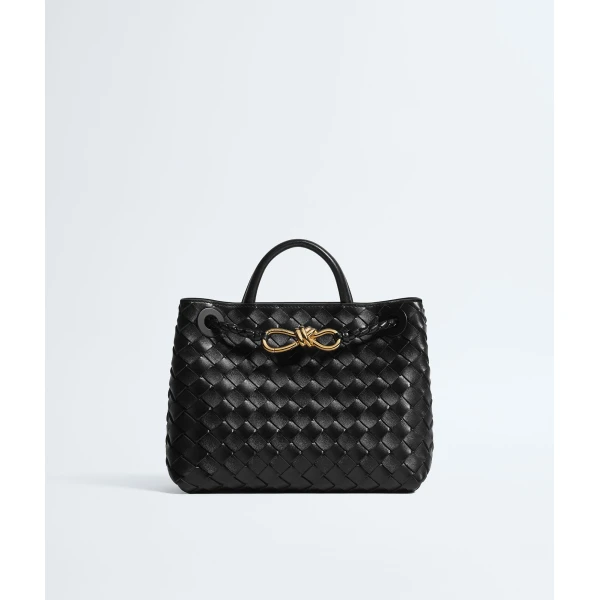 Khaite Women's Small Andiamo in Black - Black Totes & Top-Handle Bags - The Lotus Tote Bag - Shop at Luxury Shoes 