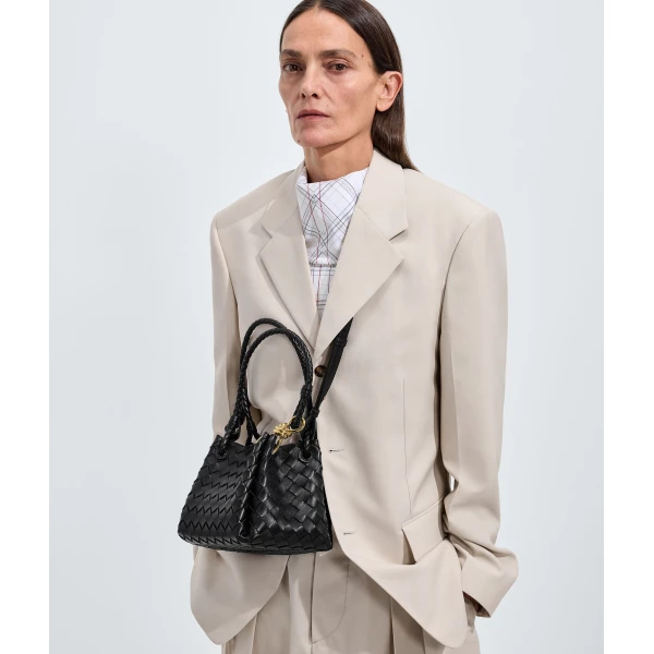 Khaite Women's Small Parachute in Black - Black Shoulder & Crossbody Bags - The Lotus Tote Bag - Shop at Luxury Shoes 