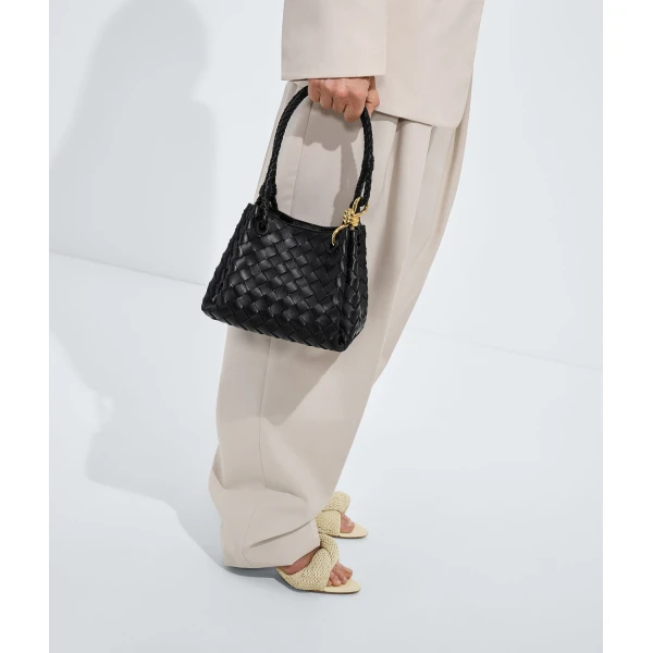 Khaite Women's Small Parachute in Black - Black Shoulder & Crossbody Bags - The Lotus Tote Bag - Shop at Luxury Shoes 