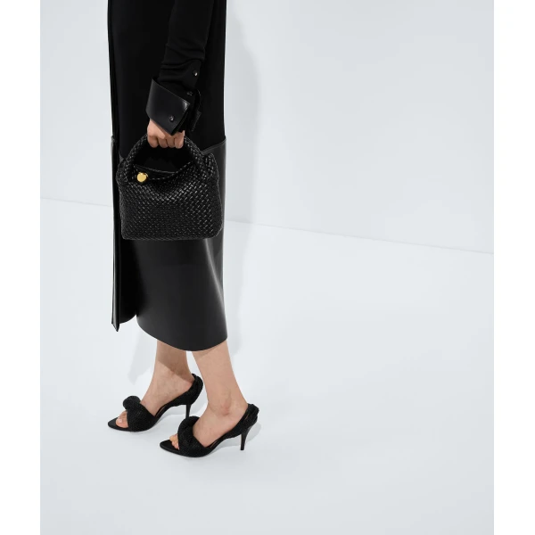 Khaite Women's Small Tosca in Black - Black Shoulder & Crossbody Bags - The Lotus Tote Bag - Shop at Luxury Shoes 