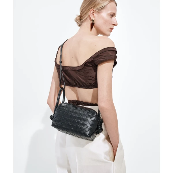 Khaite Women's Top Handle Loop in Black - Black Totes & Top-Handle Bags - The Lotus Tote Bag - Shop at Luxury Shoes 