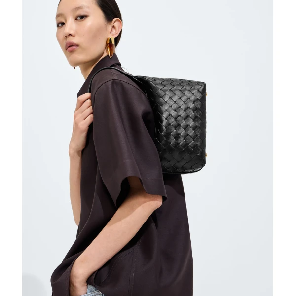 Khaite Women's Wallace in Black - Black Shoulder & Crossbody Bags - The Lotus Tote Bag - Shop at Luxury Shoes 