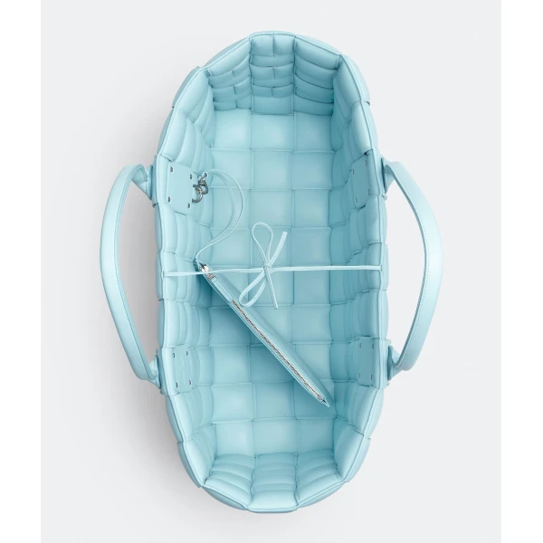 Khaite Tote Bag in Topazio - Blue Totes & Top-Handle Bags - The Lotus Tote Bag - Shop at Luxury Shoes 