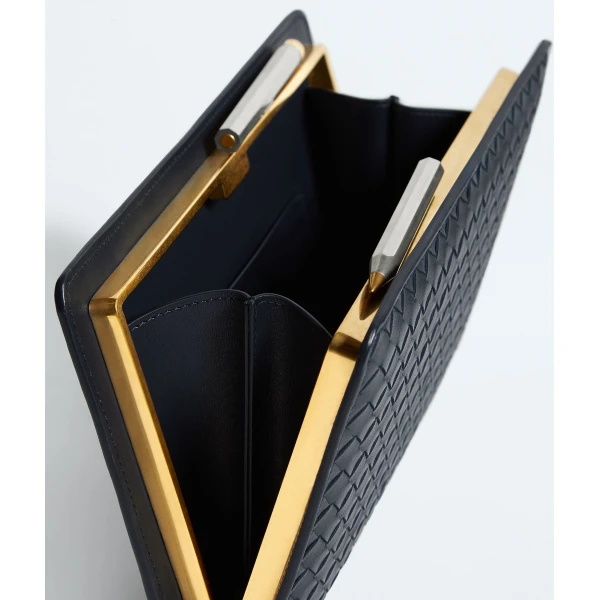 Khaite Women's Agenda Clutch in Midnight - Blue Clutch Bags - The Lotus Tote Bag - Shop at Luxury Shoes 