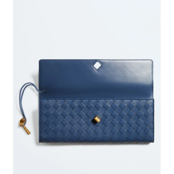 Khaite Women's Andiamo Clutch in Blue venezia - Blue Clutch Bags - The Lotus Tote Bag - Shop at Luxury Shoes 