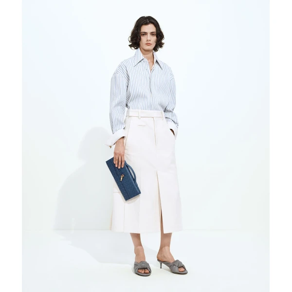 Khaite Women's Andiamo Clutch in Blue venezia - Blue Clutch Bags - The Lotus Tote Bag - Shop at Luxury Shoes 
