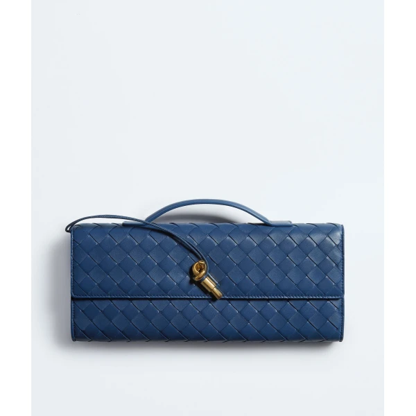 Khaite Women's Andiamo Clutch in Blue venezia - Blue Clutch Bags - The Lotus Tote Bag - Shop at Luxury Shoes 