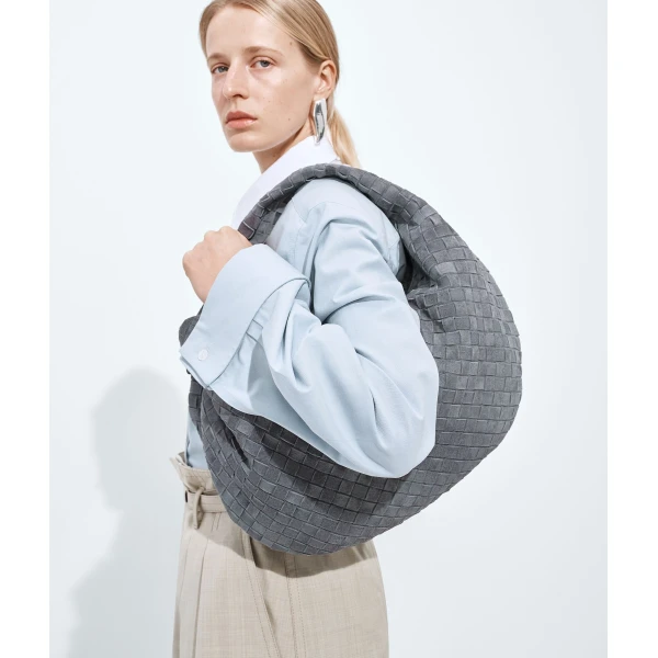 Khaite Women's Jodie in Cloudy indigo - Blue Shoulder & Crossbody Bags - The Lotus Tote Bag - Shop at Luxury Shoes 