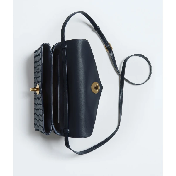 Khaite Women's Knot Lock in Midnight - Blue Clutch Bags - The Lotus Tote Bag - Shop at Luxury Shoes 