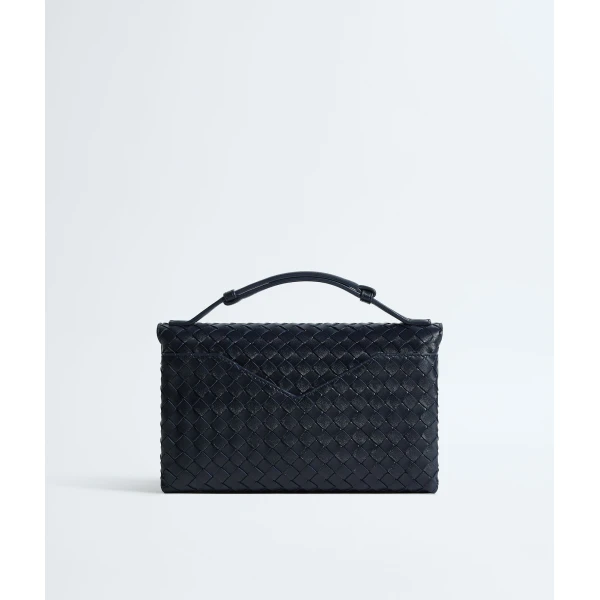 Khaite Women's Knot Lock in Midnight - Blue Clutch Bags - The Lotus Tote Bag - Shop at Luxury Shoes 