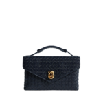 Blue-Womens-Knot-Lock-in-Midnight-coveti66925_nobg Khaite Women's Knot Lock in Midnight - Blue Clutch Bags - The Lotus Tote Bag - Shop at Luxury Shoes