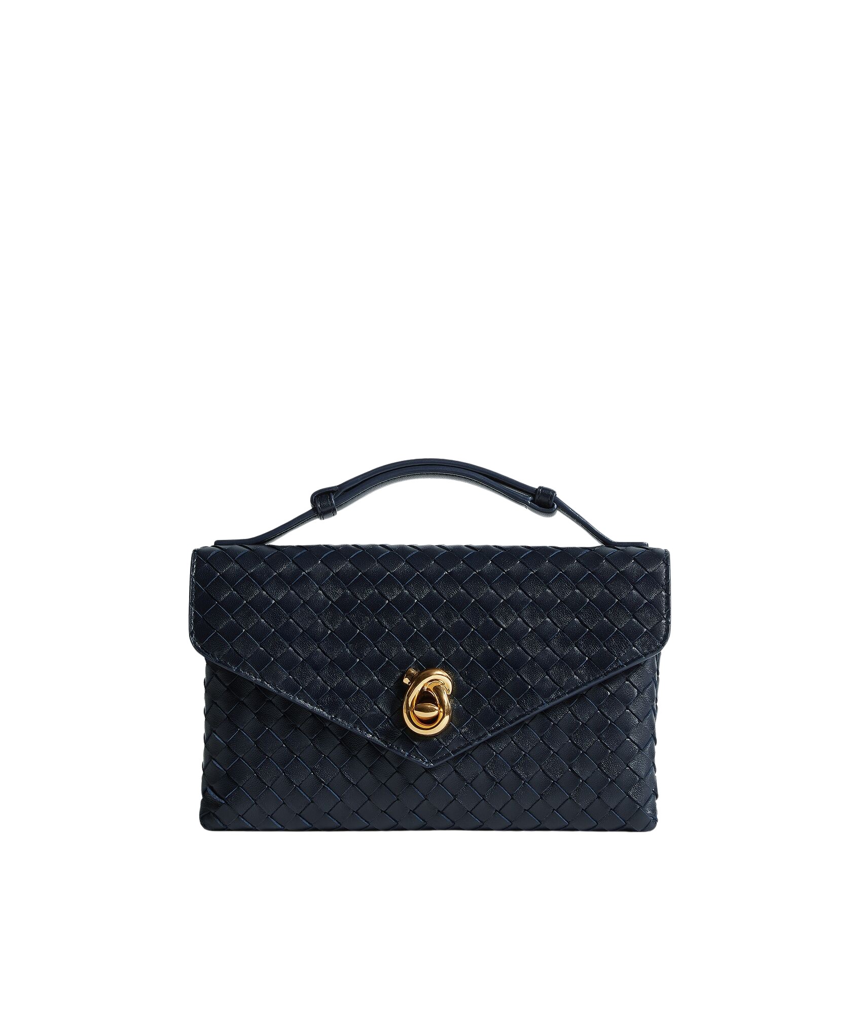 Blue-Womens-Knot-Lock-in-Midnight-coveti66925_nobg Khaite Women's Knot Lock in Midnight - Blue Clutch Bags - The Lotus Tote Bag - Shop at Luxury Shoes