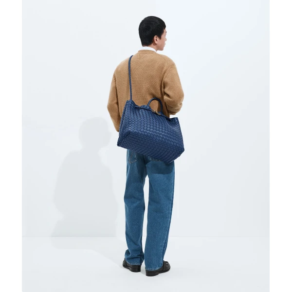Khaite Women's Large Andiamo in Blue venezia - Blue Totes & Top-Handle Bags - The Lotus Tote Bag - Shop at Luxury Shoes 