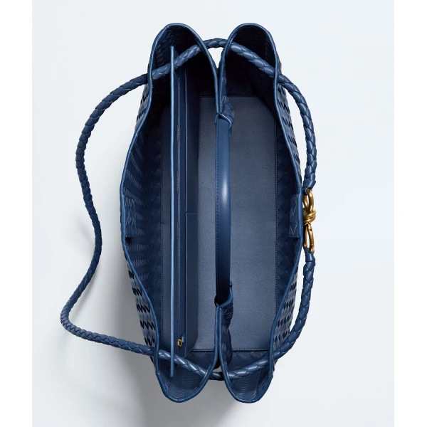 Khaite Women's Large Andiamo in Blue venezia - Blue Totes & Top-Handle Bags - The Lotus Tote Bag - Shop at Luxury Shoes 