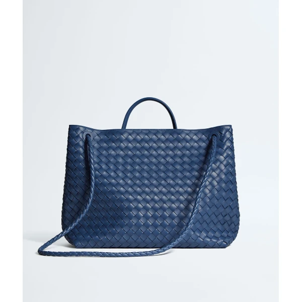 Khaite Women's Large Andiamo in Blue venezia - Blue Totes & Top-Handle Bags - The Lotus Tote Bag - Shop at Luxury Shoes 