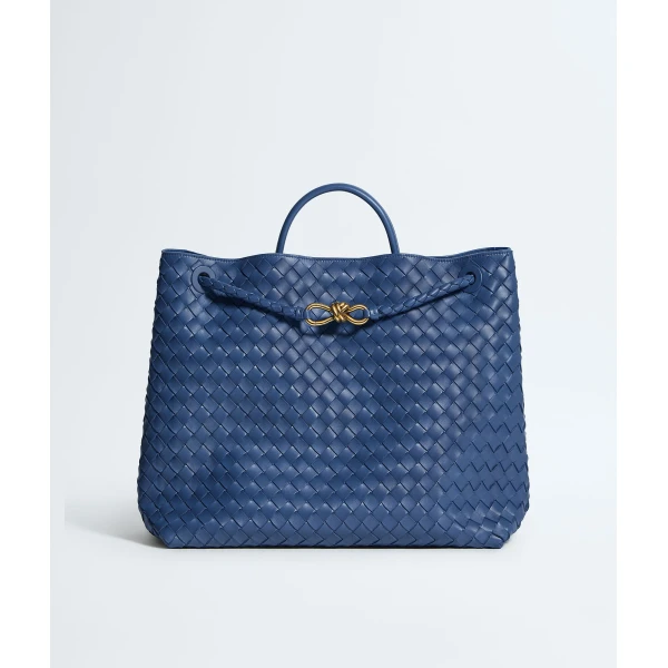 Khaite Women's Large Andiamo in Blue venezia - Blue Totes & Top-Handle Bags - The Lotus Tote Bag - Shop at Luxury Shoes 