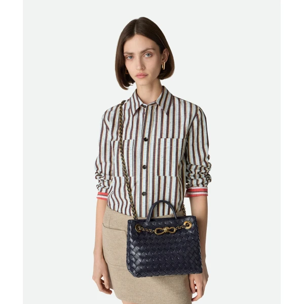 Khaite Women's Small Andiamo Chain in Nocturnal - Blue Shoulder & Crossbody Bags - The Lotus Tote Bag - Shop at Luxury Shoes 