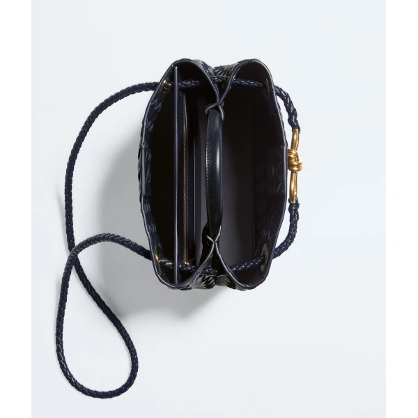 Khaite Women's Small Andiamo in Midnight - Blue Totes & Top-Handle Bags - The Lotus Tote Bag - Shop at Luxury Shoes 