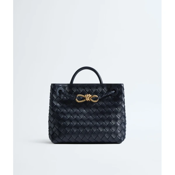 Khaite Women's Small Andiamo in Midnight - Blue Totes & Top-Handle Bags - The Lotus Tote Bag - Shop at Luxury Shoes 