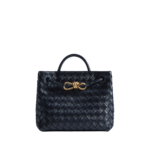 Khaite Women's Small Andiamo in Midnight - Blue Totes & Top-Handle Bags - The Lotus Tote Bag - Shop at Luxury Shoes 