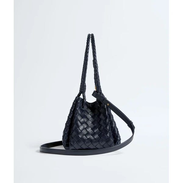 Khaite Women's Small Parachute in Midnight - Blue Shoulder & Crossbody Bags - The Lotus Tote Bag - Shop at Luxury Shoes 
