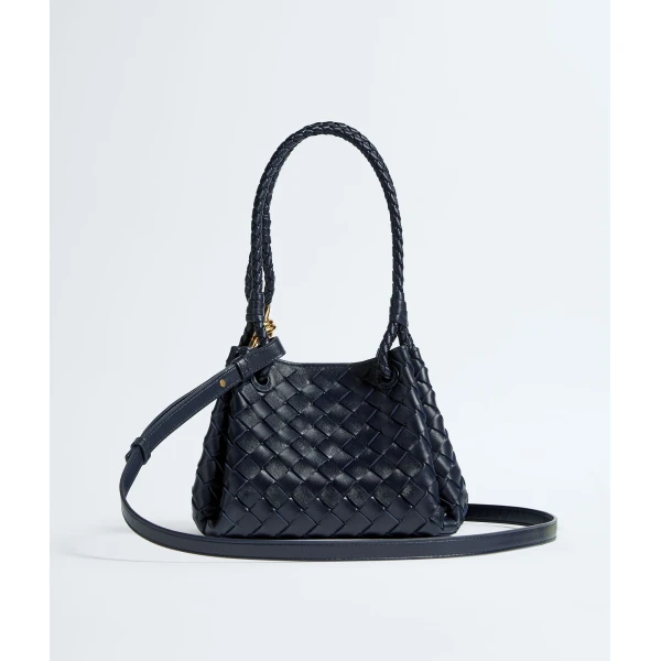 Khaite Women's Small Parachute in Midnight - Blue Shoulder & Crossbody Bags - The Lotus Tote Bag - Shop at Luxury Shoes 