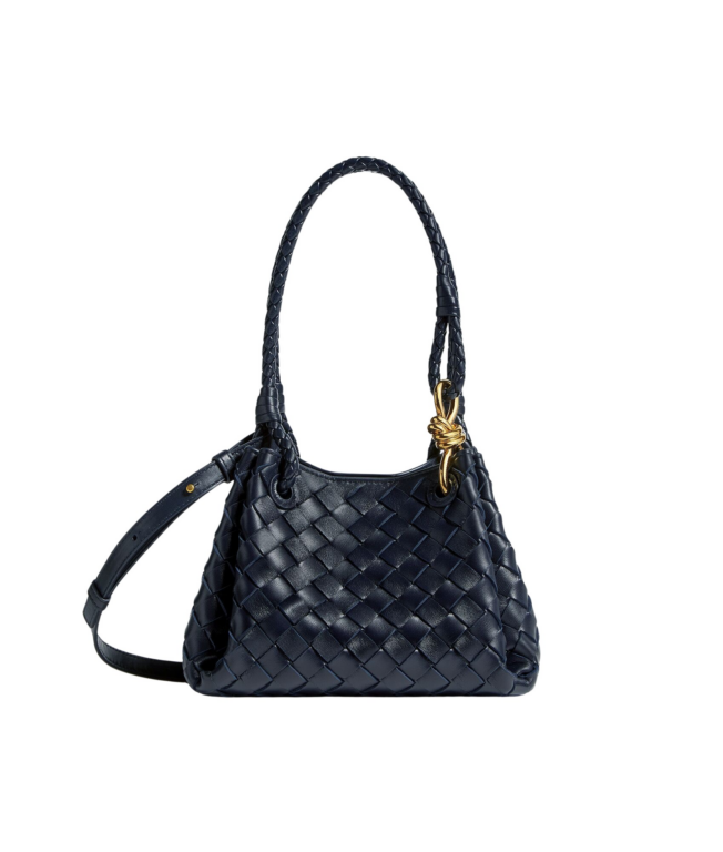 Khaite Women's Small Parachute in Midnight - Blue Shoulder & Crossbody Bags - The Lotus Tote Bag - Shop at Luxury Shoes 