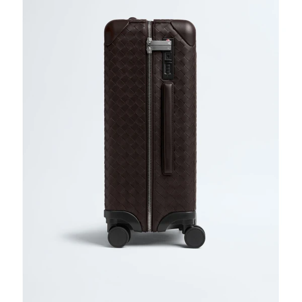 Khaite Odyssey Intrecciato Cabin Suitcase in Fondant - Brown  - The Lotus Tote Bag - Shop at Luxury Shoes 