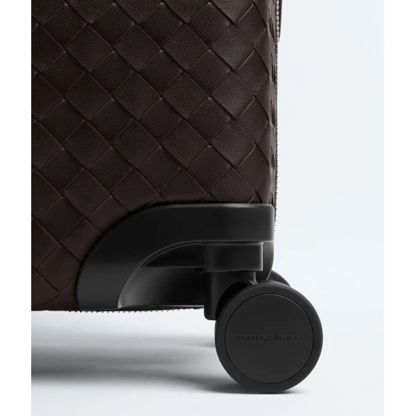 Khaite Odyssey Intrecciato Cabin Suitcase in Fondant - Brown  - The Lotus Tote Bag - Shop at Luxury Shoes 