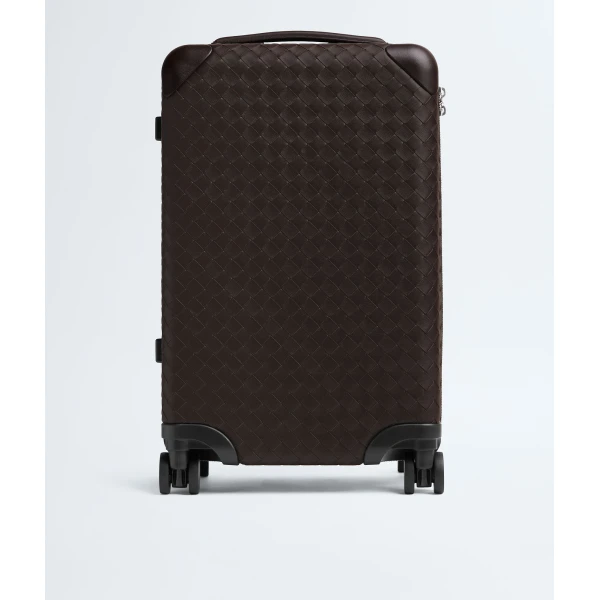Khaite Odyssey Intrecciato Cabin Suitcase in Fondant - Brown  - The Lotus Tote Bag - Shop at Luxury Shoes 