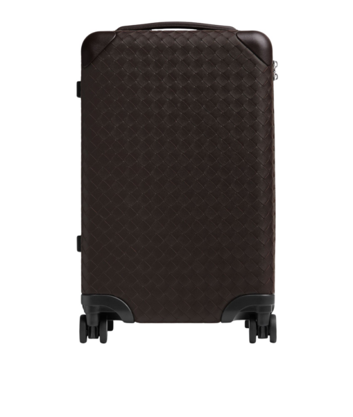 Khaite Odyssey Intrecciato Cabin Suitcase in Fondant - Brown  - The Lotus Tote Bag - Shop at Luxury Shoes 