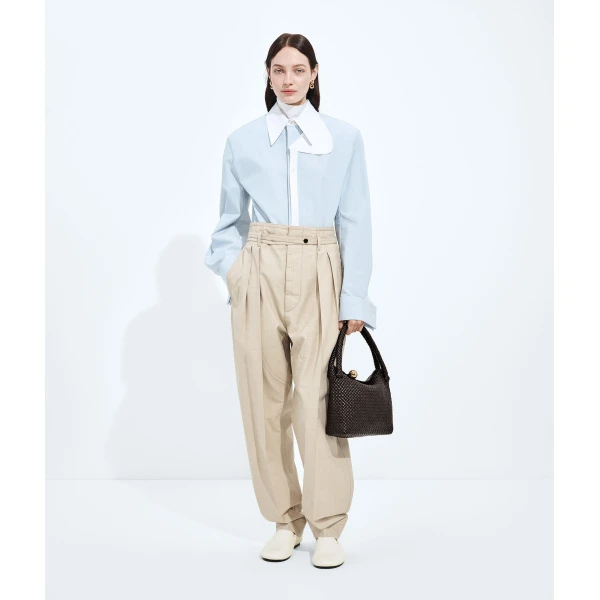 Khaite Tosca in Fondant - Brown Shoulder & Crossbody Bags - The Lotus Tote Bag - Shop at Luxury Shoes 