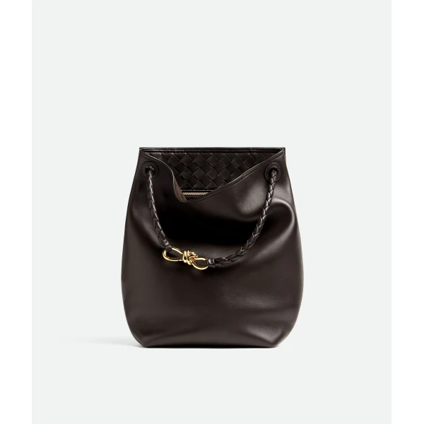 Khaite Women's Andiamo Bucket in Fondant - Brown Bucket Bags - The Lotus Tote Bag - Shop at Luxury Shoes 