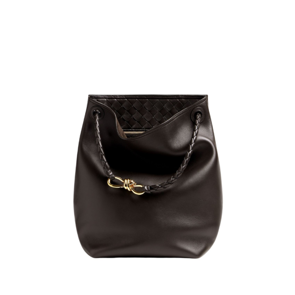 Khaite Women's Andiamo Bucket in Fondant - Brown Bucket Bags - The Lotus Tote Bag - Shop at Luxury Shoes 