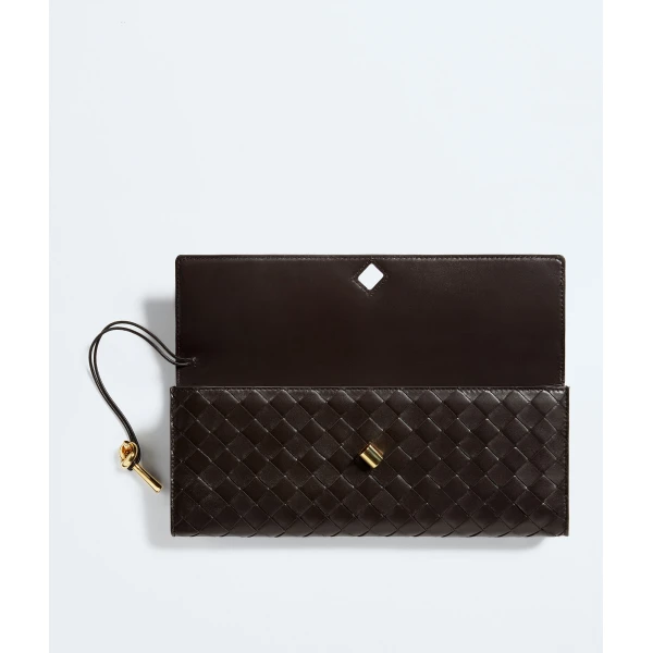 Khaite Women's Andiamo Clutch in Fondant - Brown Clutch Bags - The Lotus Tote Bag - Shop at Luxury Shoes 