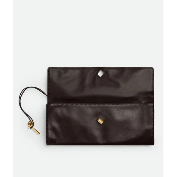 Khaite Women's Andiamo Clutch in Fondant - Brown Clutch Bags - The Lotus Tote Bag - Shop at Luxury Shoes 
