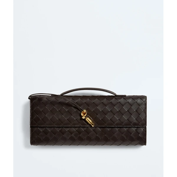 Khaite Women's Andiamo Clutch in Fondant - Brown Clutch Bags - The Lotus Tote Bag - Shop at Luxury Shoes 