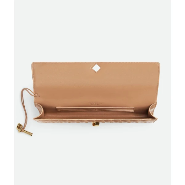 Khaite Women's Andiamo Clutch in Pale brown - Brown Clutch Bags - The Lotus Tote Bag - Shop at Luxury Shoes 