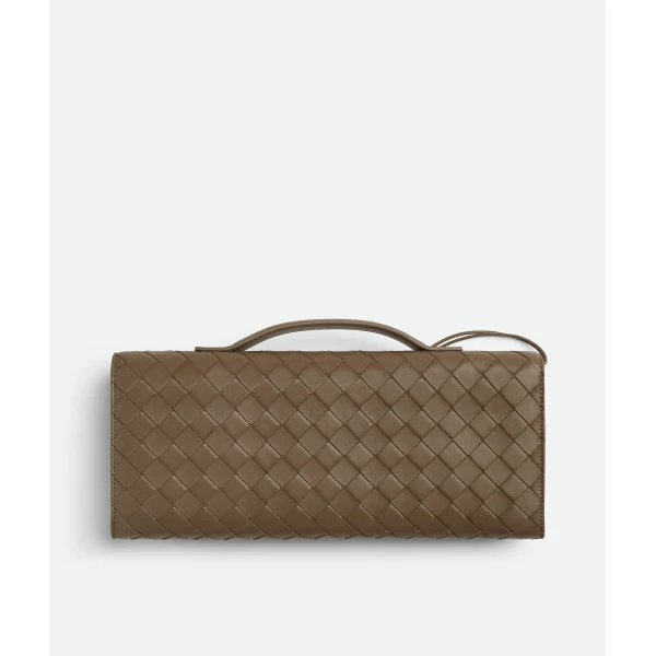 Khaite Women's Andiamo Clutch in Pinecone - Brown Clutch Bags - The Lotus Tote Bag - Shop at Luxury Shoes 