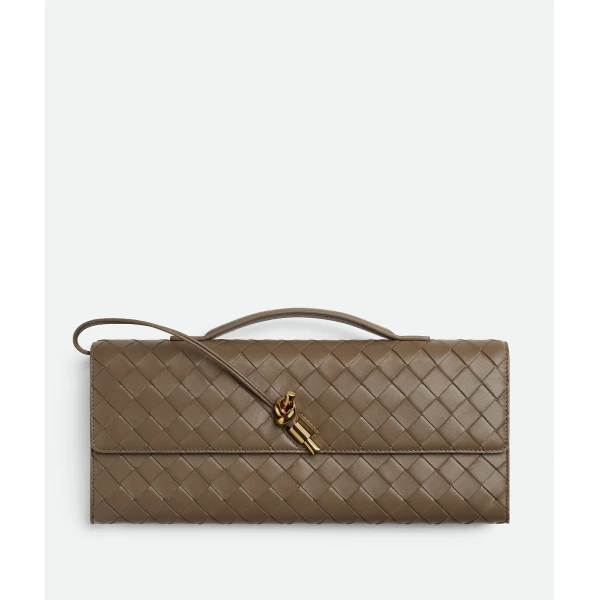Khaite Women's Andiamo Clutch in Pinecone - Brown Clutch Bags - The Lotus Tote Bag - Shop at Luxury Shoes 