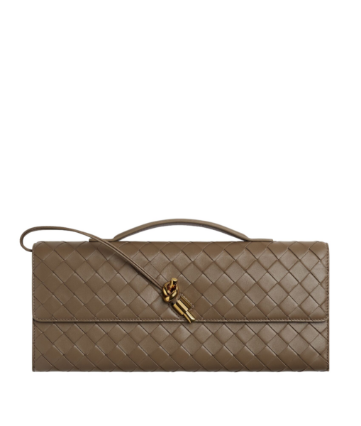 Khaite Women's Andiamo Clutch in Pinecone - Brown Clutch Bags - The Lotus Tote Bag - Shop at Luxury Shoes 