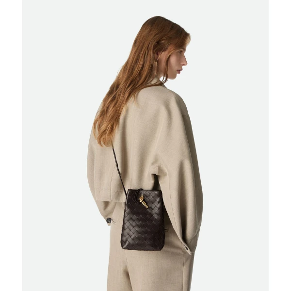Khaite Women's Andiamo Phone Pouch in Fondant - Brown Mini Bags - The Lotus Tote Bag - Shop at Luxury Shoes 