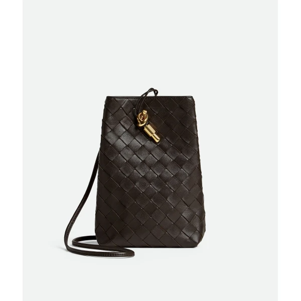 Khaite Women's Andiamo Phone Pouch in Fondant - Brown Mini Bags - The Lotus Tote Bag - Shop at Luxury Shoes 